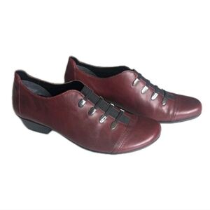 Remonte Women's 42/ 10-10.5 Burgundy Red Leather Low Heel Pull On Shoes Cottage